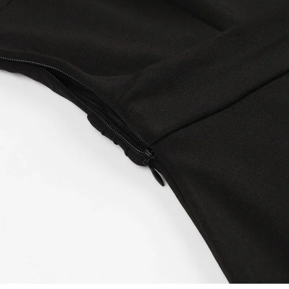 Gossamer BAT Dress Black Women's Long Sleeve Party Dress Midi Sweetheart - Picture 8 of 15